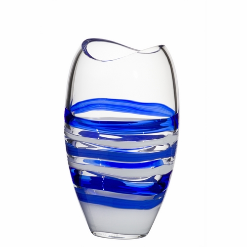 Vetro artigianale di Murano | SINGOLARI VASO ELLISSE 4S ED.LIM. 1/111 (LT/LA/BLU) 1751/M.ST | Carlo Moretti SINGOLARI VASO ELLISSE 4S ED.LIM. 1/111 (LT/LA/BLU) 1751/M.ST