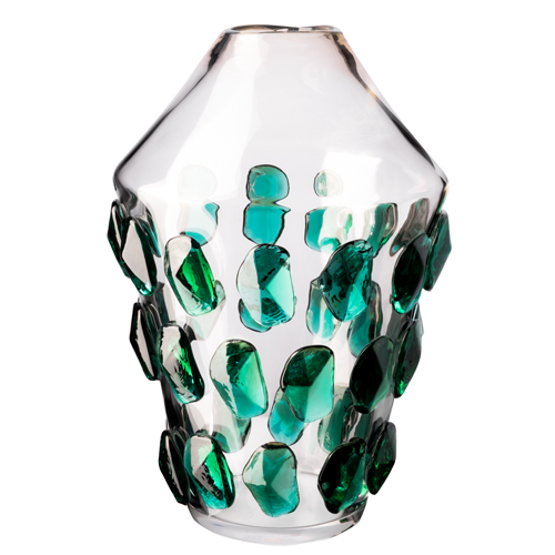 Vetro artigianale di Murano | VASO GEMMATO VASO GEMMATO CR/VERDE 479/G.19 | Carlo Moretti VASO GEMMATO VASO GEMMATO CR/VERDE 479/G.19