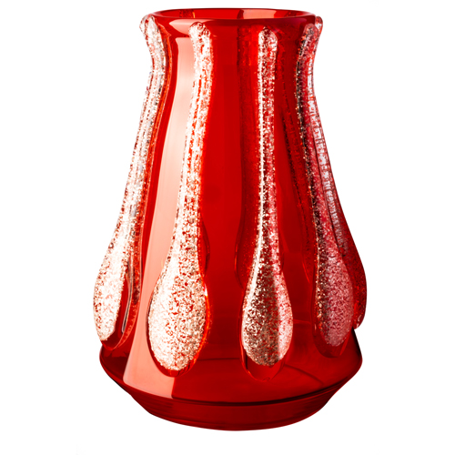 Vetro artigianale di Murano | COLATE VASO COLATE RS/FOGLIA ARGENTO 482/G.RS | Carlo Moretti COLATE VASO COLATE RS/FOGLIA ARGENTO 482/G.RS