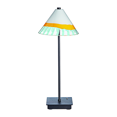 ILLUMINAMI LED LAMP. DA TAVOLO LAMPADA DA TAVOLO A LED - VETRO LATTIMO FASCIA GA CANNE OT WI-FREE.GA